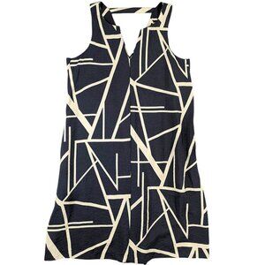 NEW Banana Republic Shift Dress Womens Small Blue Abstract Geometric Artistic‎